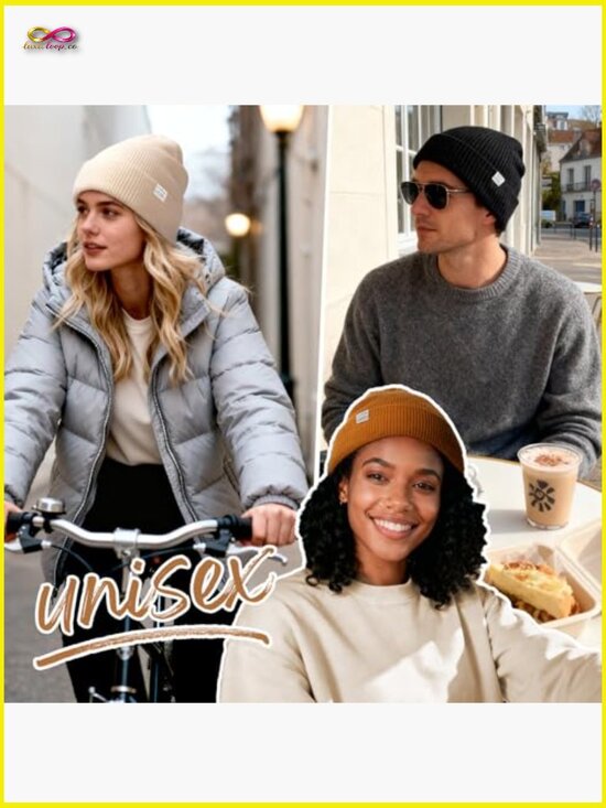Satin Lined Knit Beanie Winter Hat Warm Cuffed Skull Cap Unisex main image 3